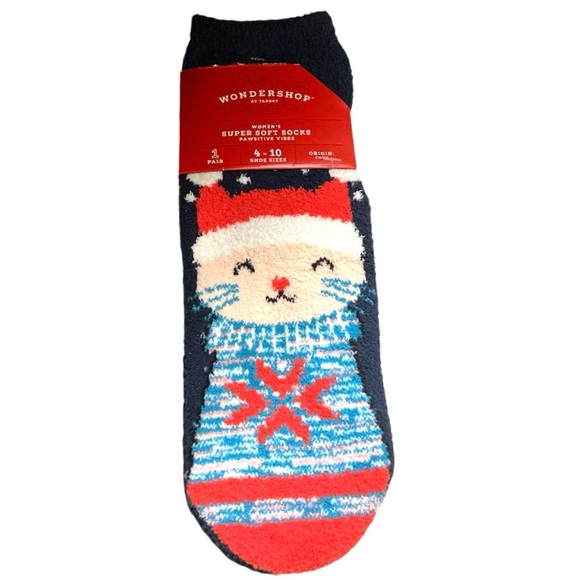 Wondershop Super Soft Fuzzy Pawsitive Vibes cat wearing hat winter women's 4-10 - Picture 1 of 4